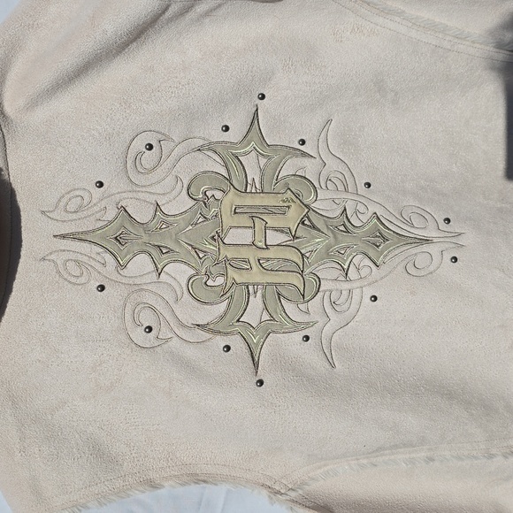 Harley Davidson NWT off-white vest with fur linning wm XL - Picture 8 of 8